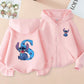 Stitch Zipper Cotton Hoodie