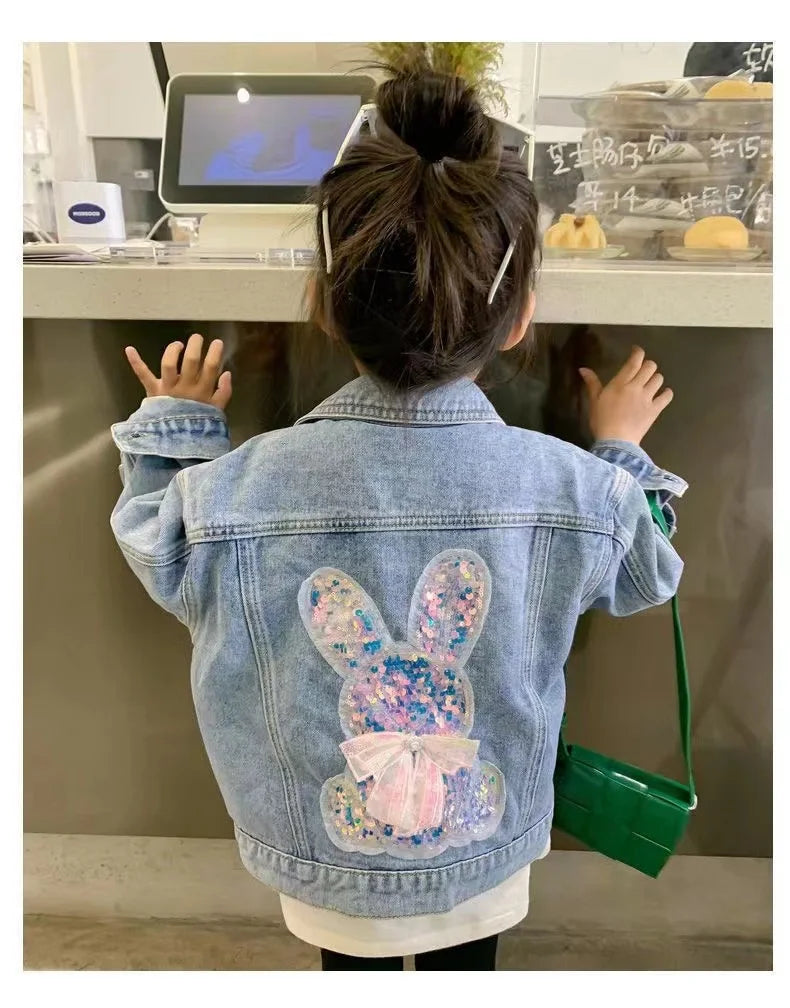 “Baby Bunny” Girls Long Sleeve Denim Coat