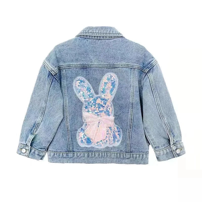 “Baby Bunny” Girls Long Sleeve Denim Coat