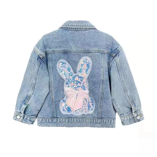 “Baby Bunny” Girls Long Sleeve Denim Coat