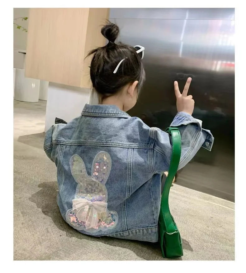 “Baby Bunny” Girls Long Sleeve Denim Coat