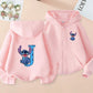 Stitch Zipper Cotton Hoodie