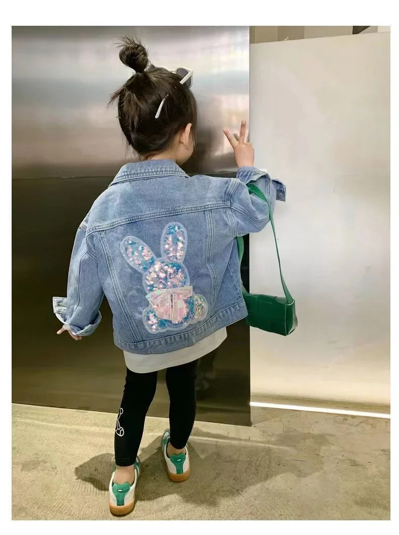 “Baby Bunny” Girls Long Sleeve Denim Coat