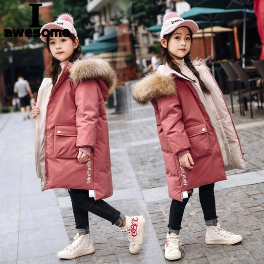 Warm Snowsuit Fur Collar Hooded