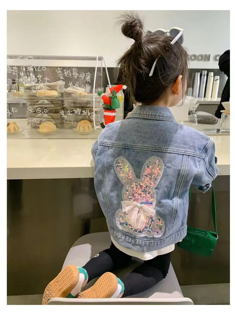 “Baby Bunny” Girls Long Sleeve Denim Coat